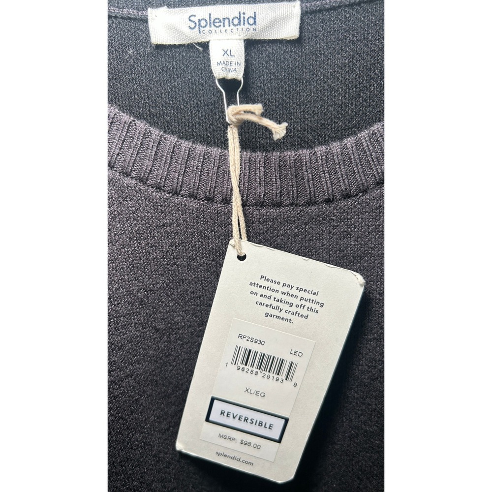Splendid Reversible Sweater Vest XL Grey Black Cashmere Blend Knit Tank NWT‎ - Picture 2 of 6